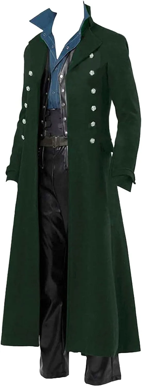 BITSEACOCO Mens Vintage Victorian Steampunk Jacket, Gothic Renaissance Medieval Frock Coat Cosplay Halloween Costume Tailcoat