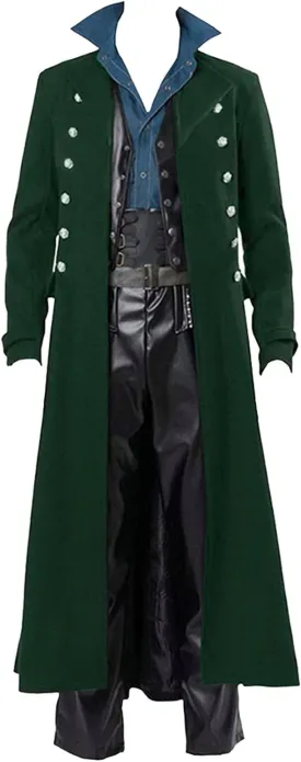 BITSEACOCO Mens Vintage Victorian Steampunk Jacket, Gothic Renaissance Medieval Frock Coat Cosplay Halloween Costume Tailcoat