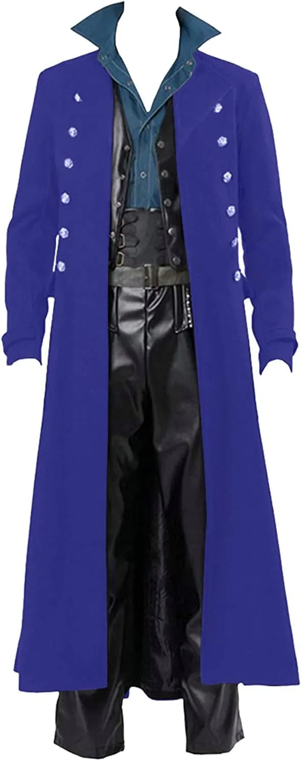 BITSEACOCO Mens Vintage Victorian Steampunk Jacket, Gothic Renaissance Medieval Frock Coat Cosplay Halloween Costume Tailcoat