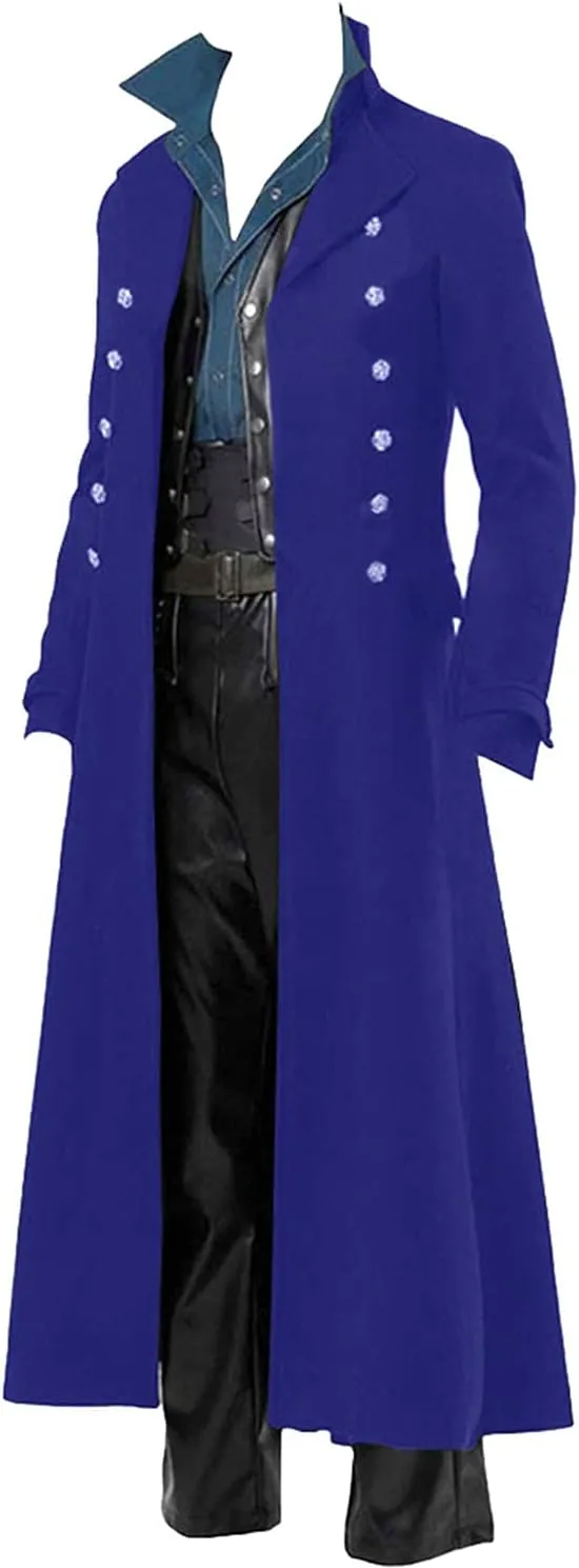 BITSEACOCO Mens Vintage Victorian Steampunk Jacket, Gothic Renaissance Medieval Frock Coat Cosplay Halloween Costume Tailcoat