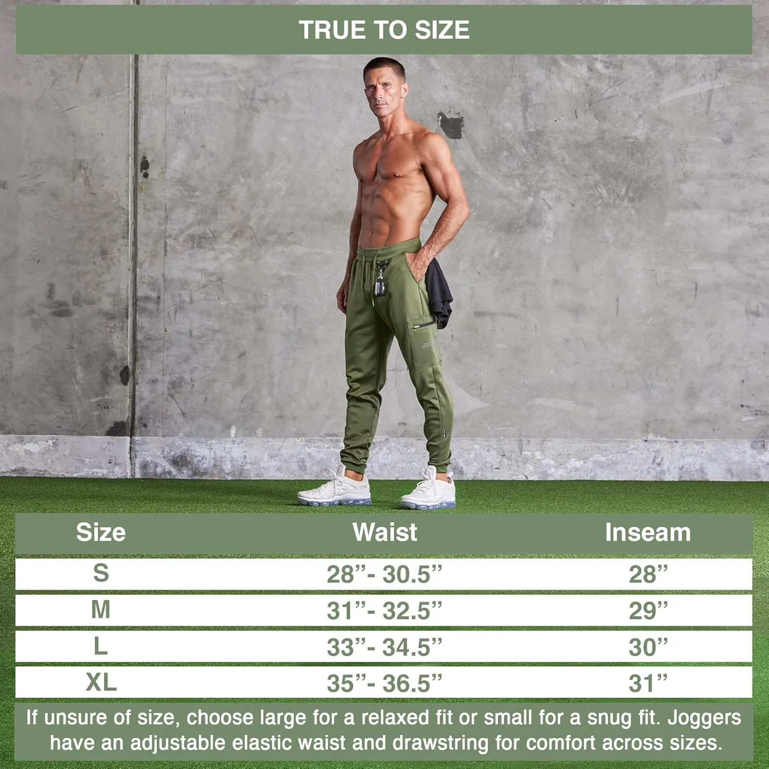 Born Tough Men's Tapered Bodybuilding Gym Joggers with Cargo Pockets, Athletic Running Sweatpants