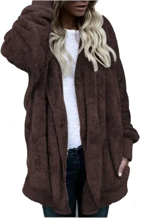 ChicCrate 2025 Women's Winter Faux Fur Coats Long Sleeve Fuzzy Fleece Sherpa Jacket Casual Trendy Clothes Warm Cozy Outerwear