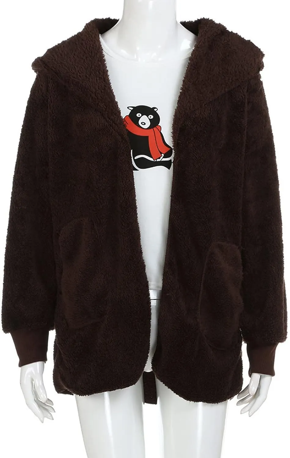 ChicCrate 2025 Women's Winter Faux Fur Coats Long Sleeve Fuzzy Fleece Sherpa Jacket Casual Trendy Clothes Warm Cozy Outerwear