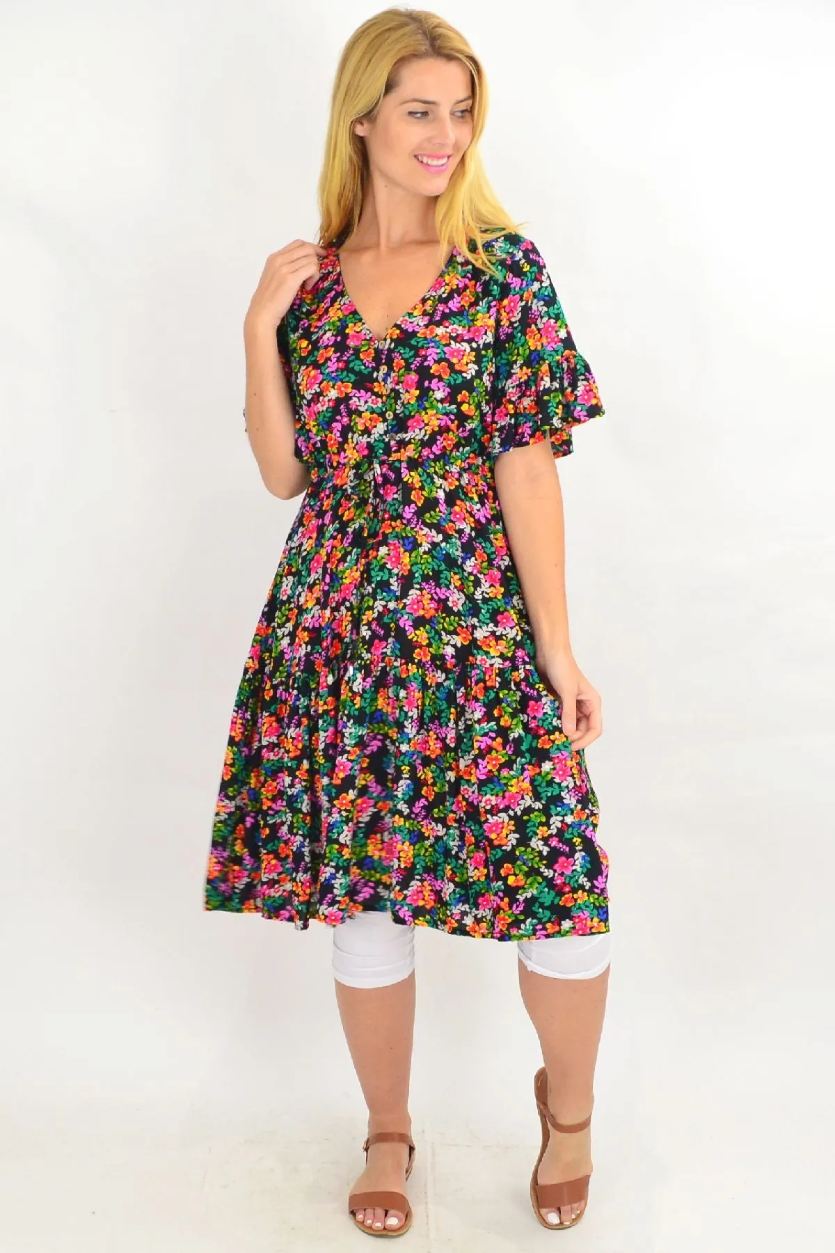 Colourful Cottage Garden Tunic Dress