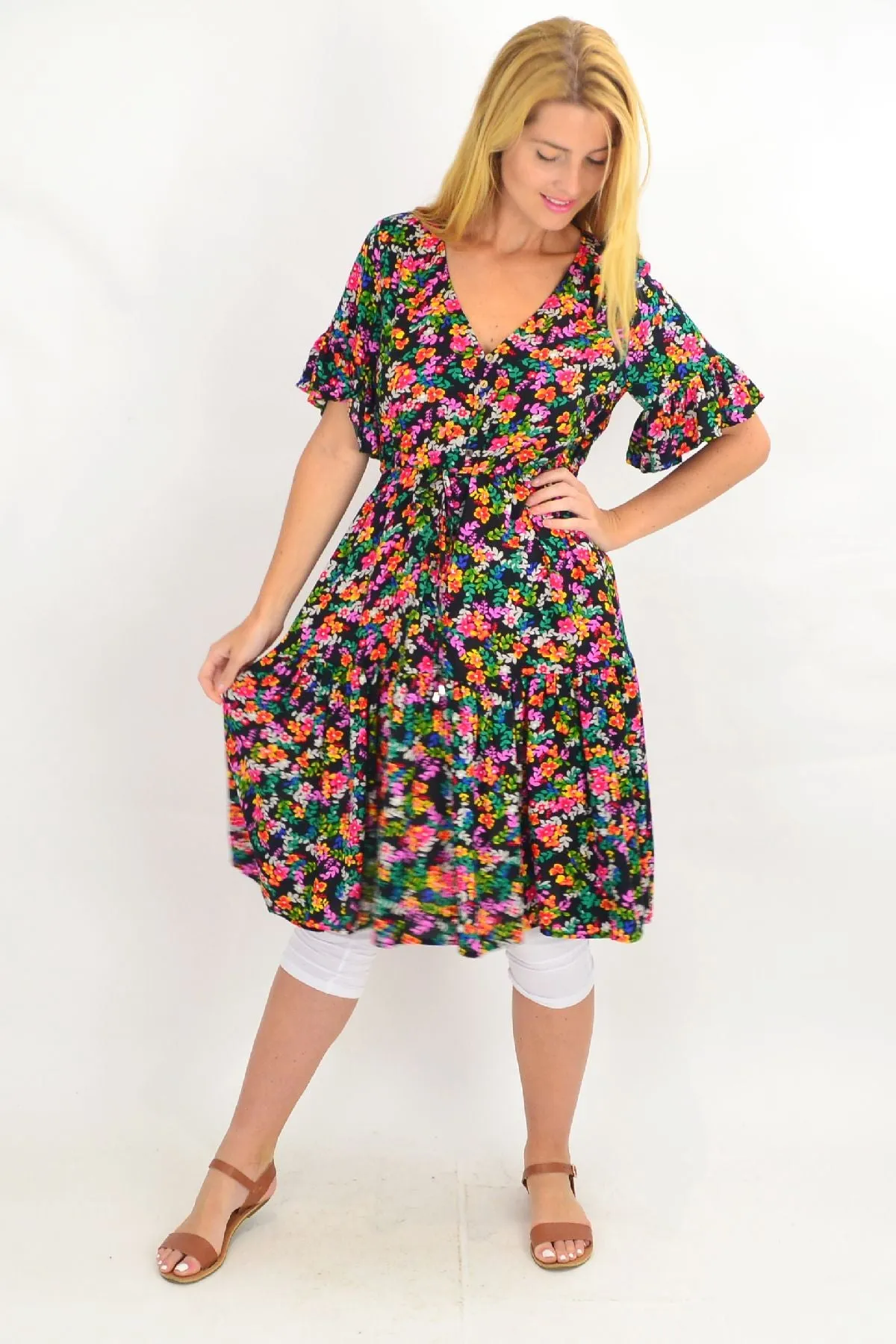 Colourful Cottage Garden Tunic Dress