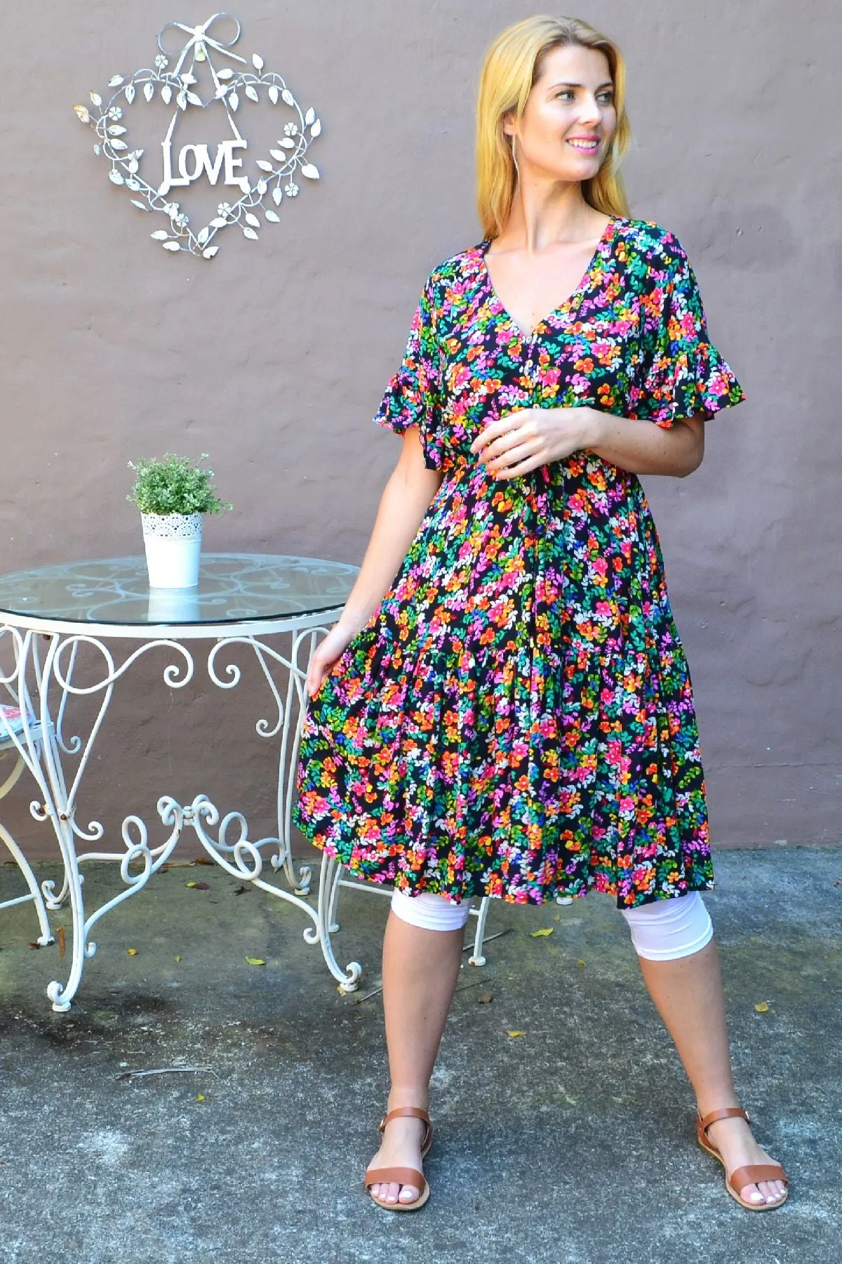 Colourful Cottage Garden Tunic Dress