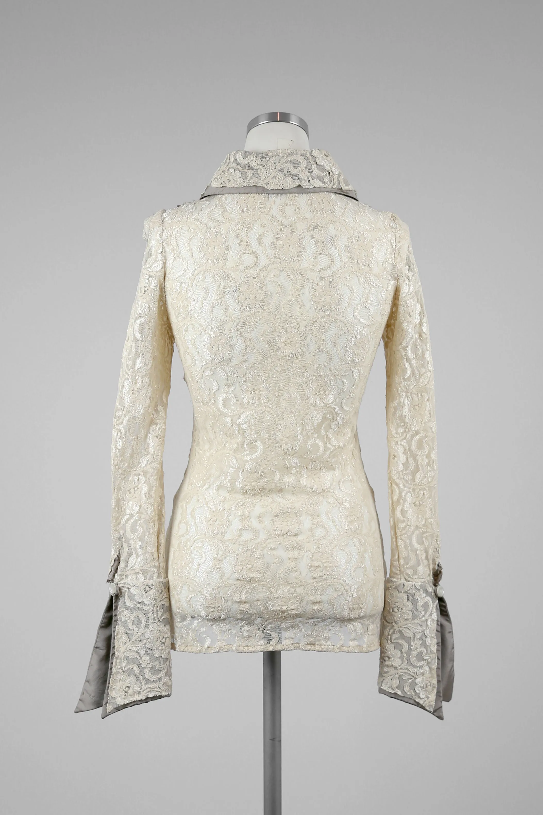 Cream Lace Shirt Blouse