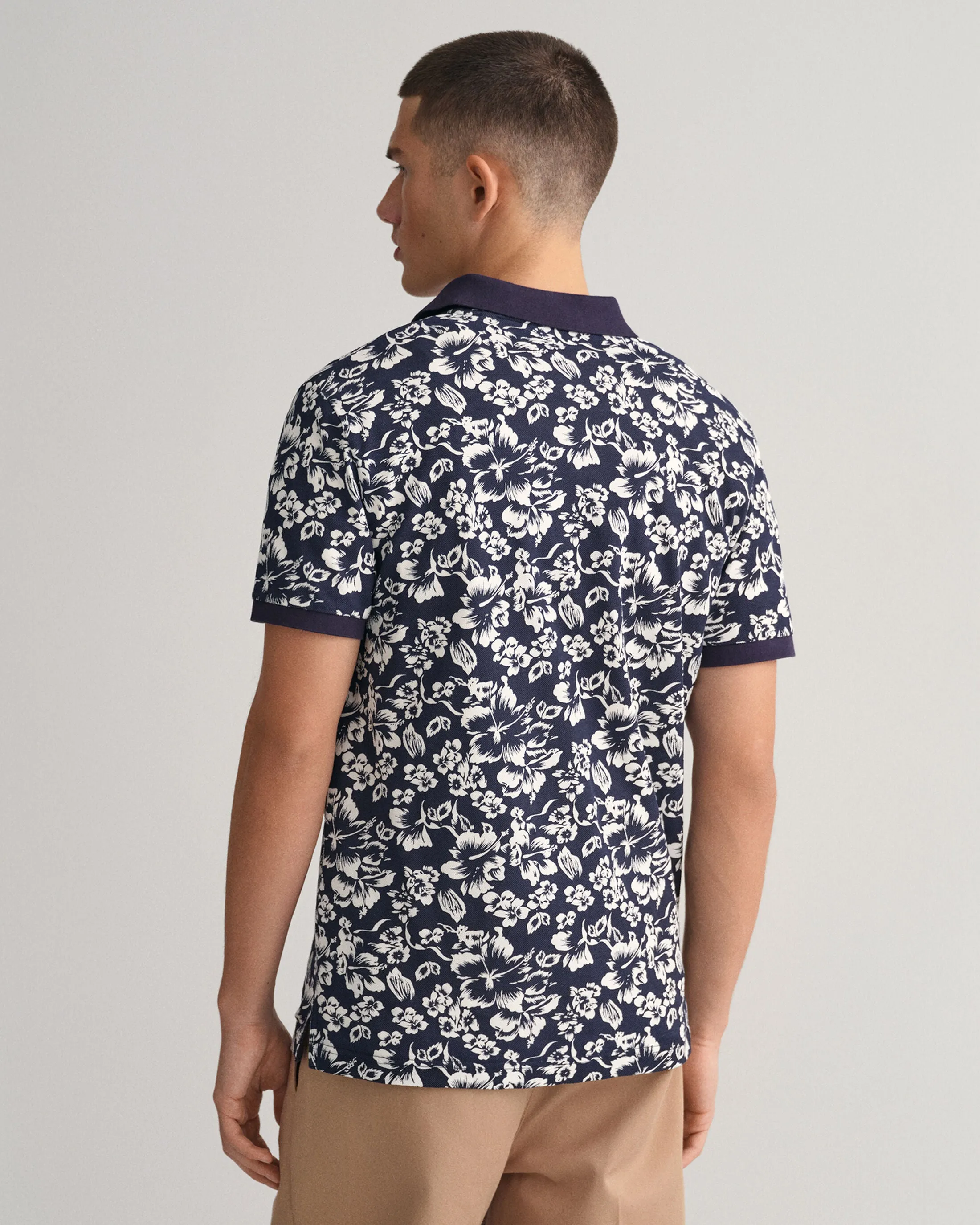 GANT - Floral Print SS Pique, Evening Blue (XL Only)