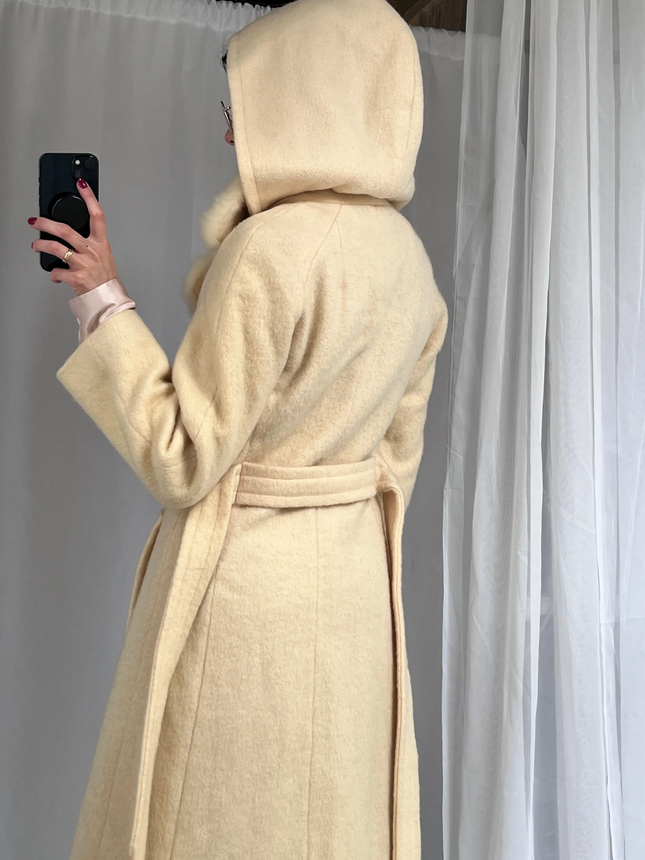 Hudson Bay Cream Wool Coat w/ Removable Hood