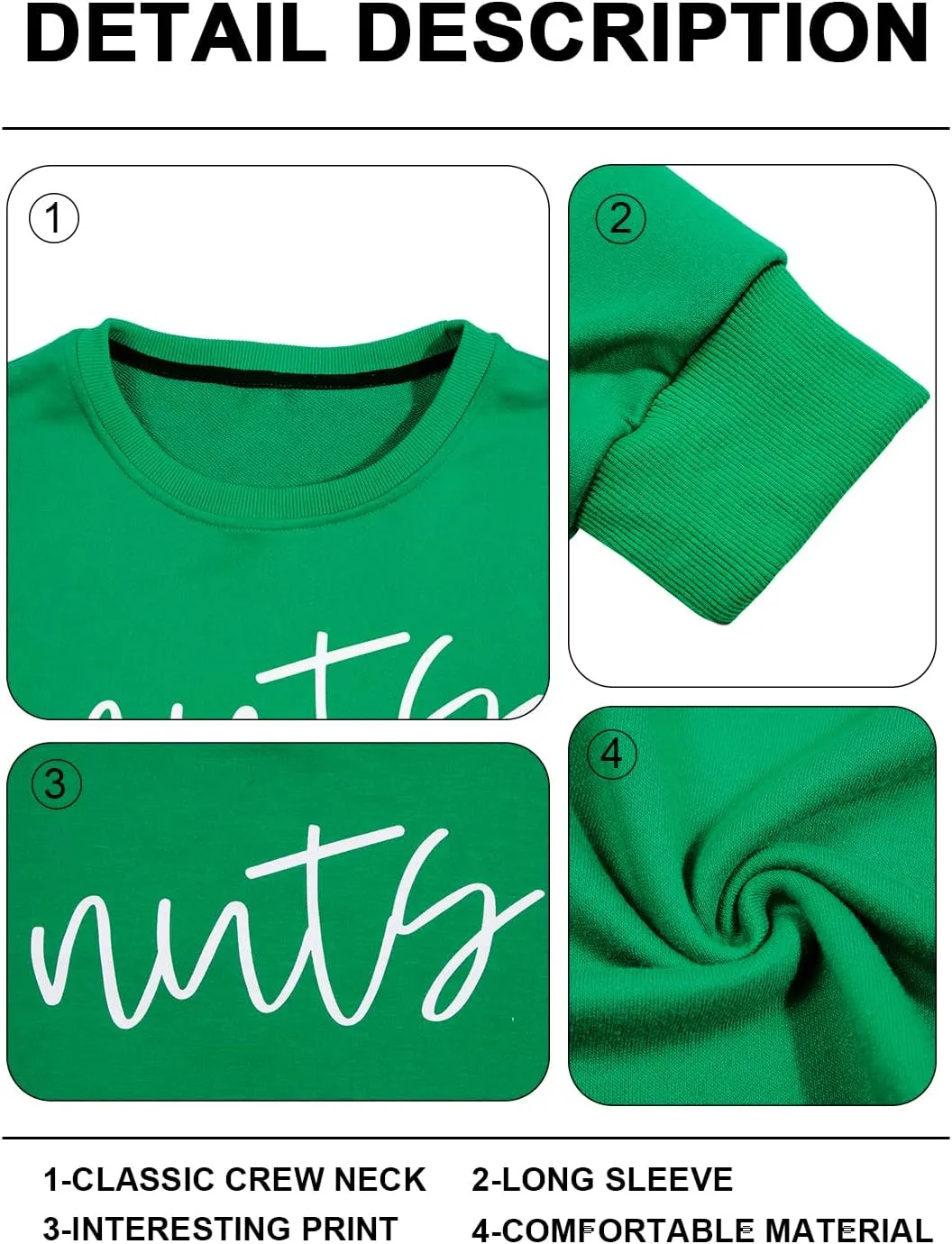 KIDDAD Christmas Sweatshirt Matching Couple Sweater - Chest and Nuts Pullover Merry Christmas Tee Casual Long Sleeve Apparel