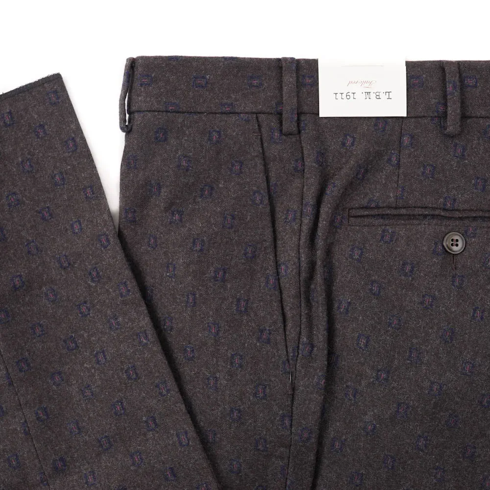 L.B.M. 1911 Brown-Blue Jacquard Wool Pants