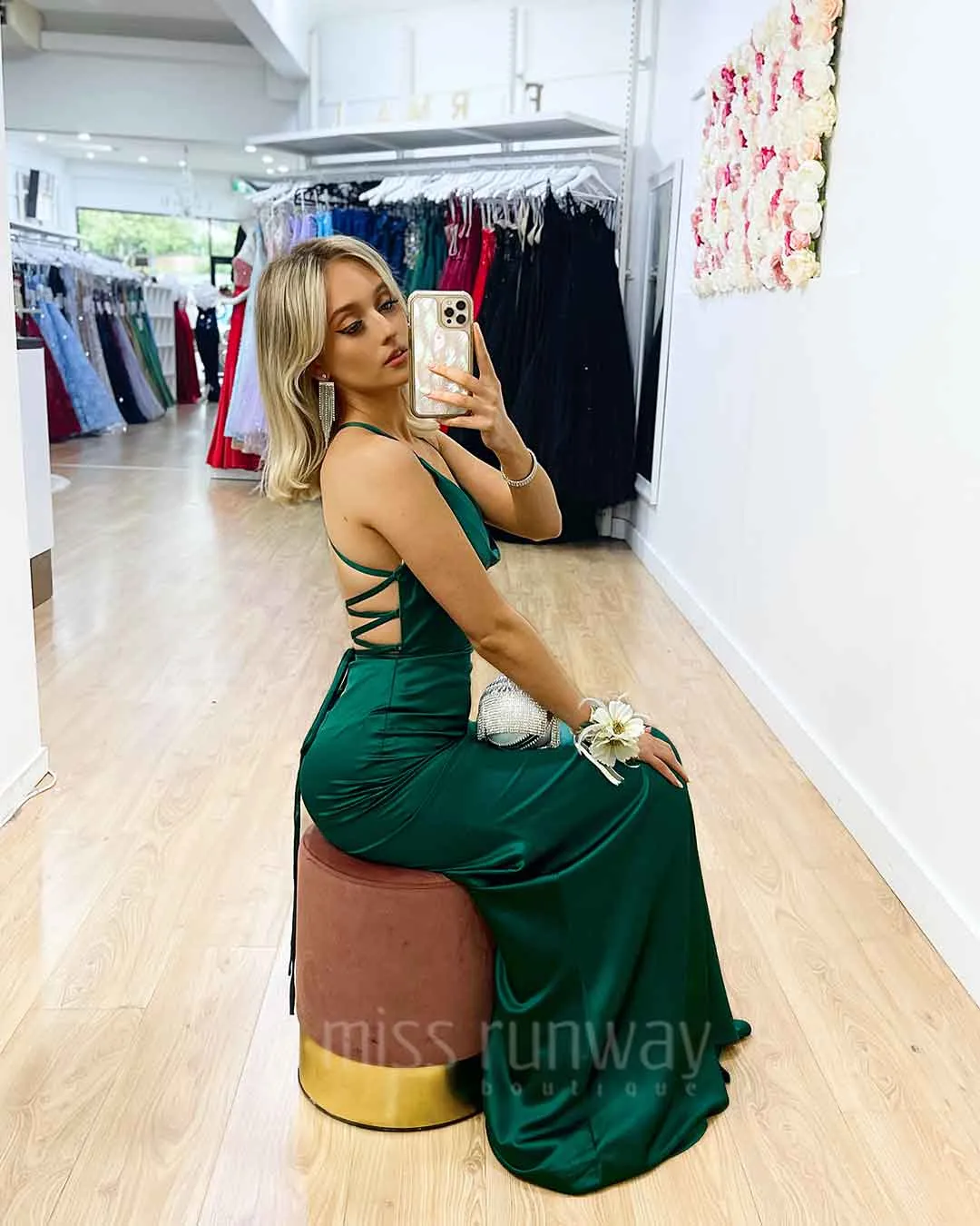 Maurie Satin Gown - Green [HIRE]