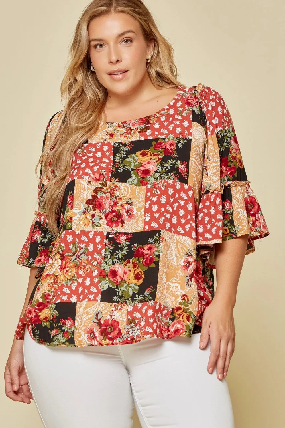 Patchwork Floral Blouse