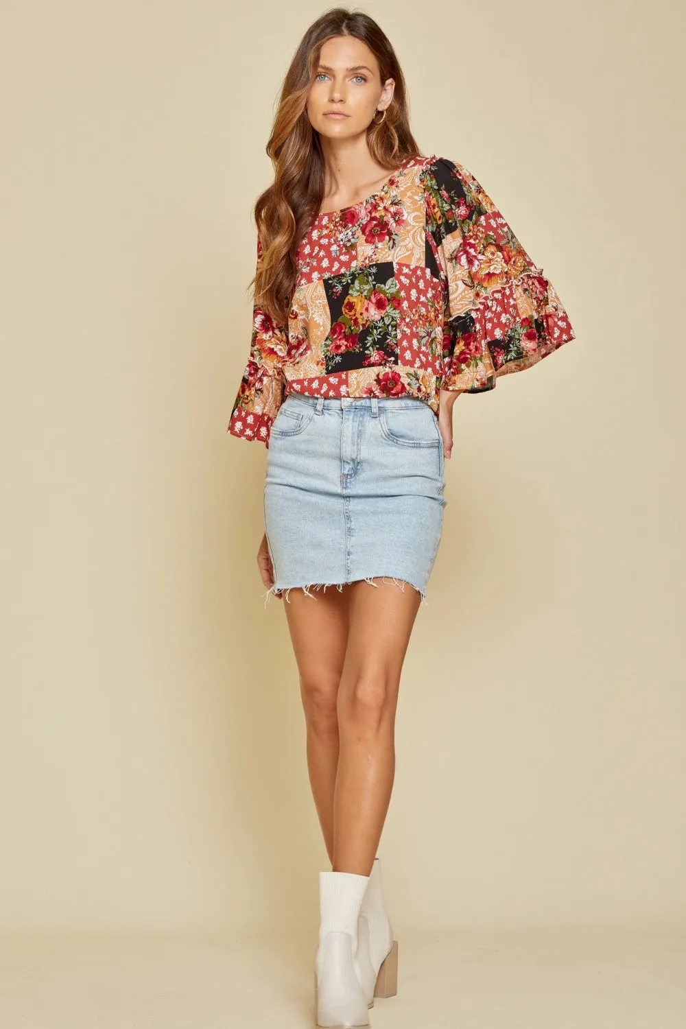 Patchwork Floral Blouse