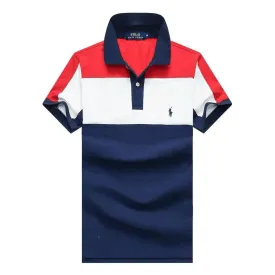 PRL Striped Cotton Small Pony Mesh Polo Shirt
