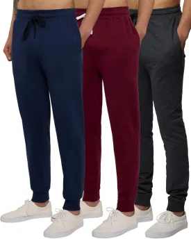 Real Essentials 3 Pack: Men's Tech Fleece Ultra-Soft Jogger Athletic Sweatpants with Pockets (Available in Big & Tall)