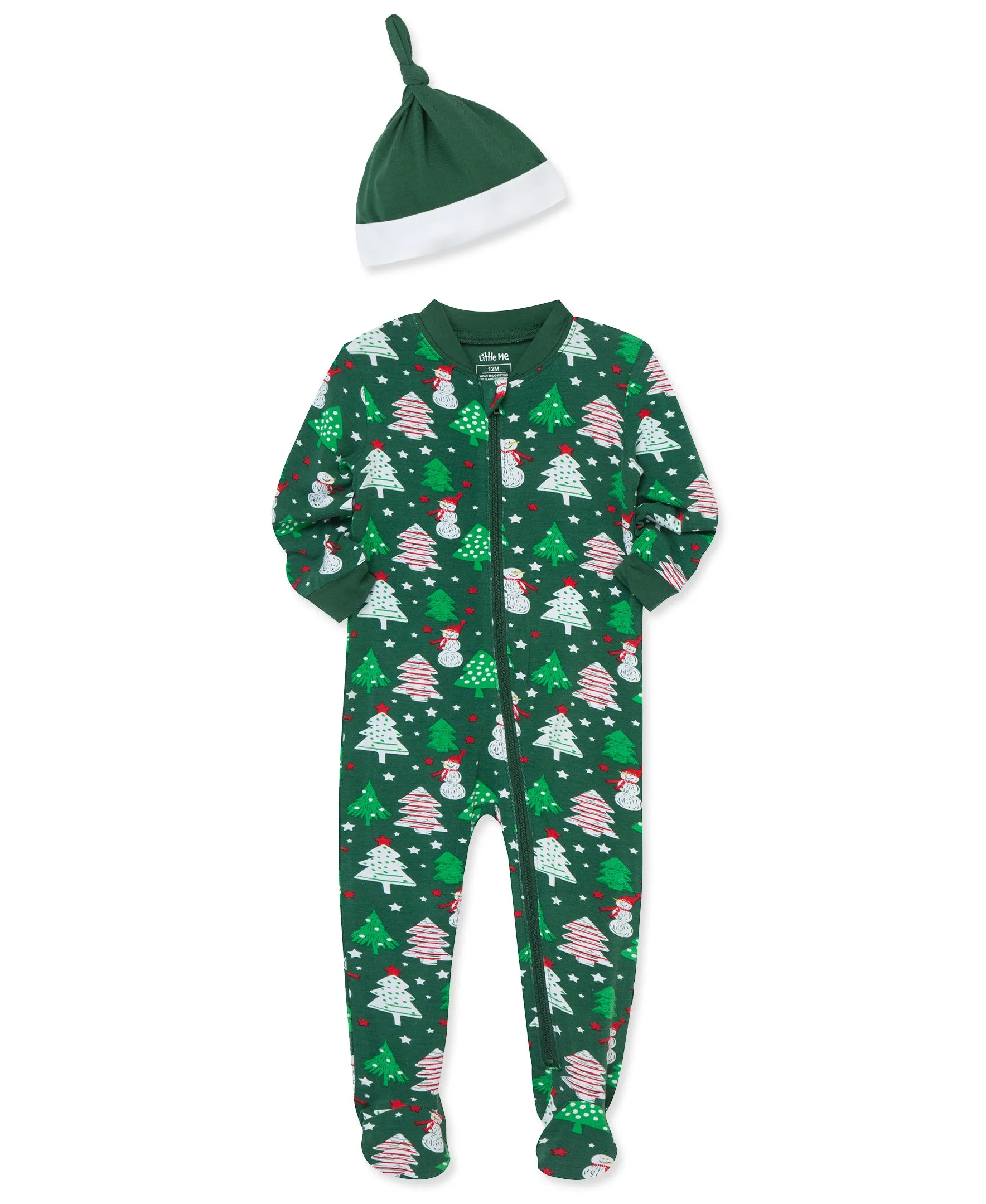 Snowman Zip Front Footie & Hat (12M-24M)