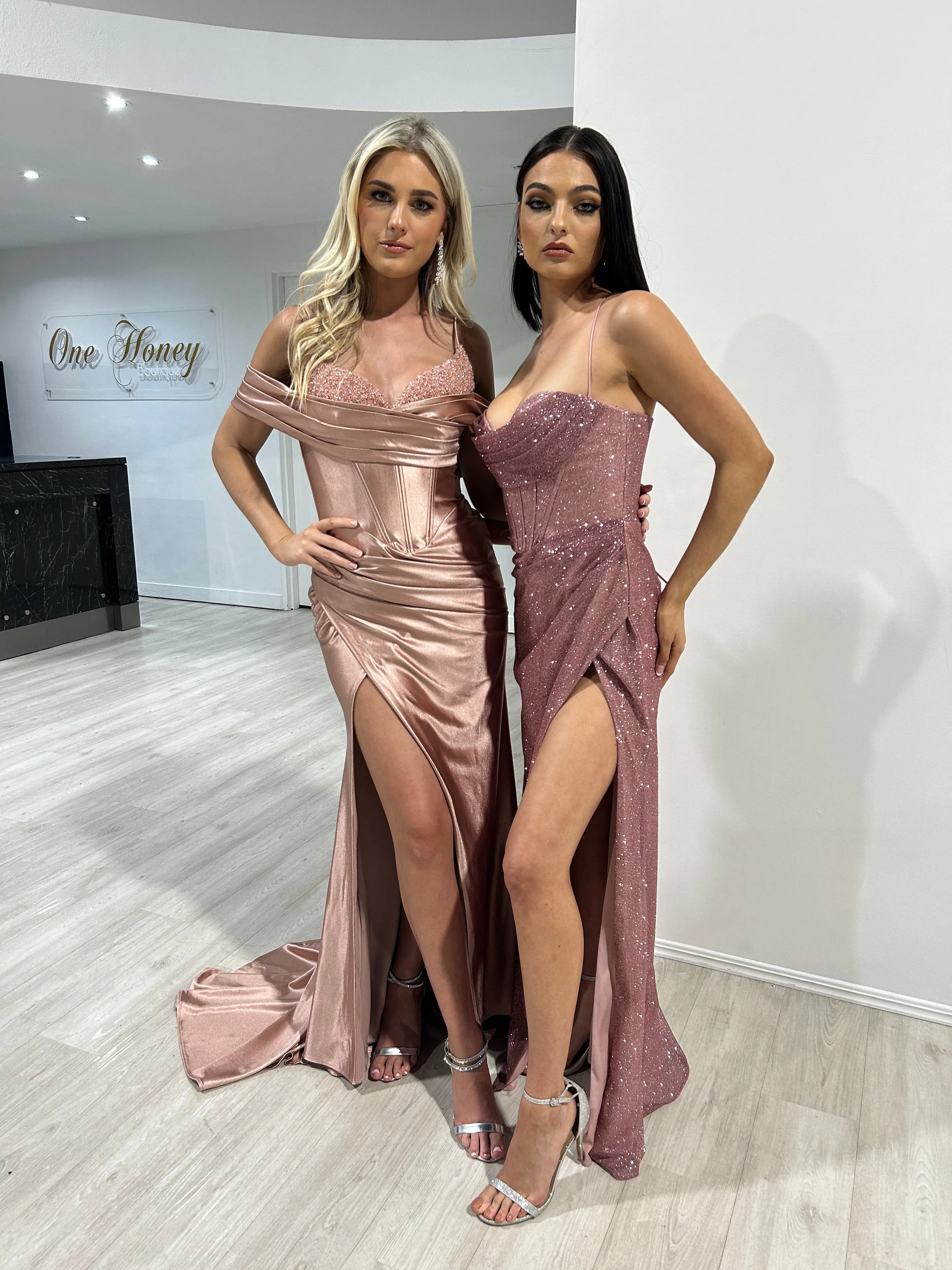 SOLANA Embellished Corset Satin Mermaid Formal Dress