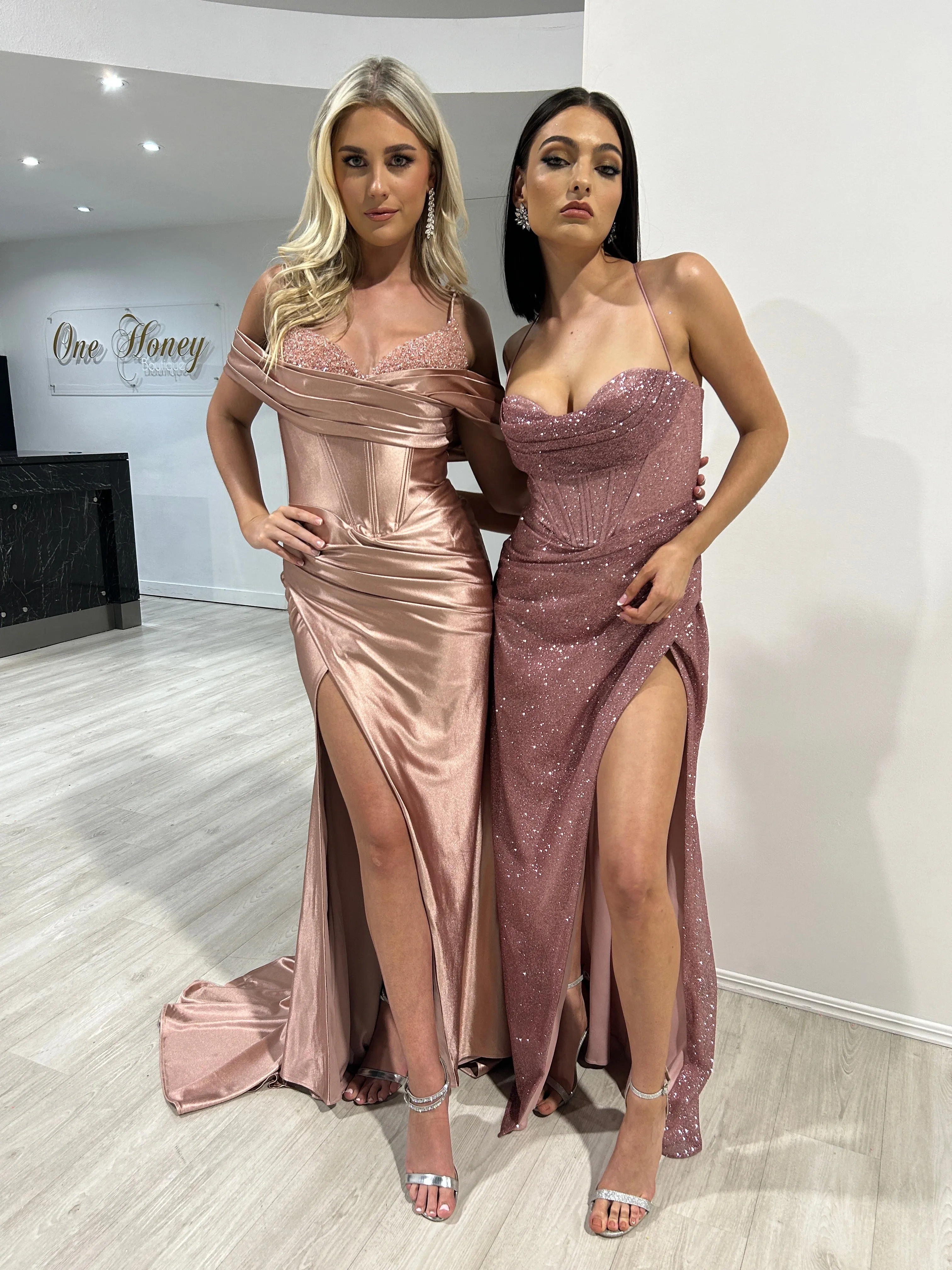 SOLANA Embellished Corset Satin Mermaid Formal Dress
