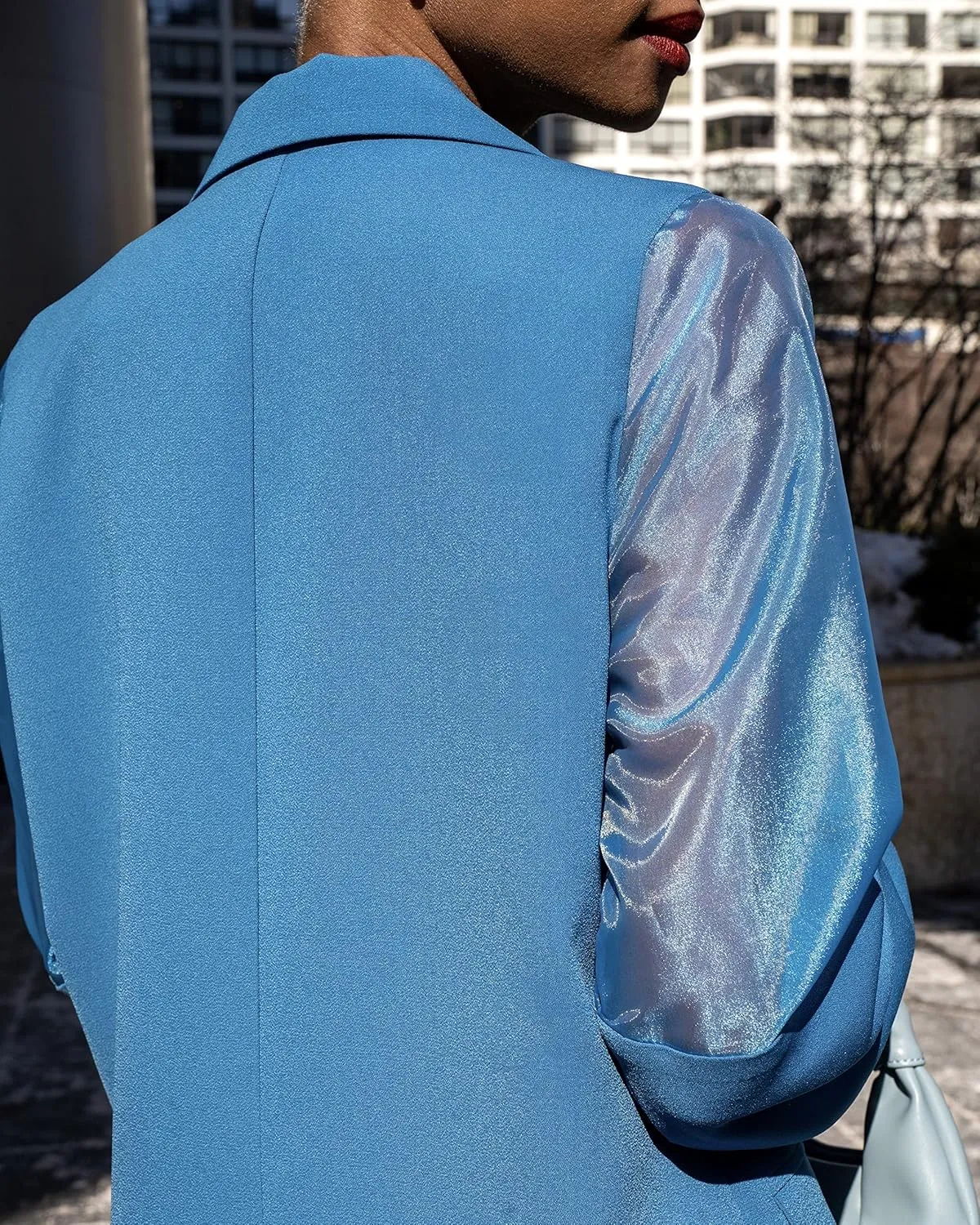 The Drop Women's Blue Sapphire Double Breasted Blazer by @signedblake