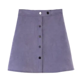 VenusFox Suede Multi Color A-Line Basic Mini Skirt
