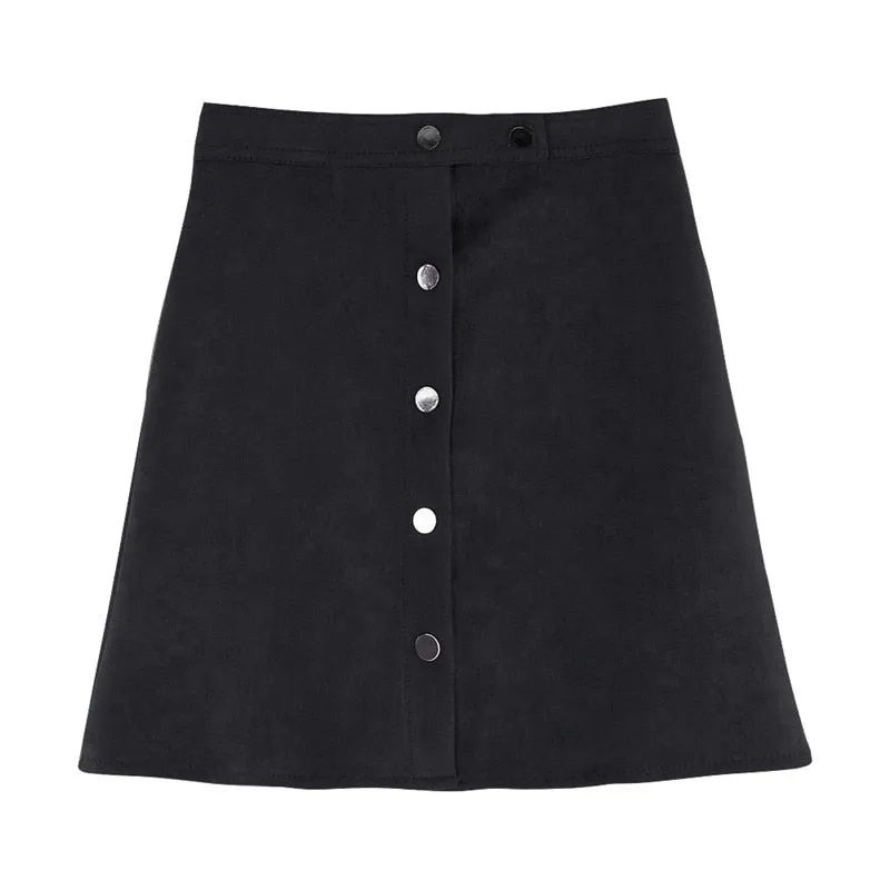 VenusFox Suede Multi Color A-Line Basic Mini Skirt