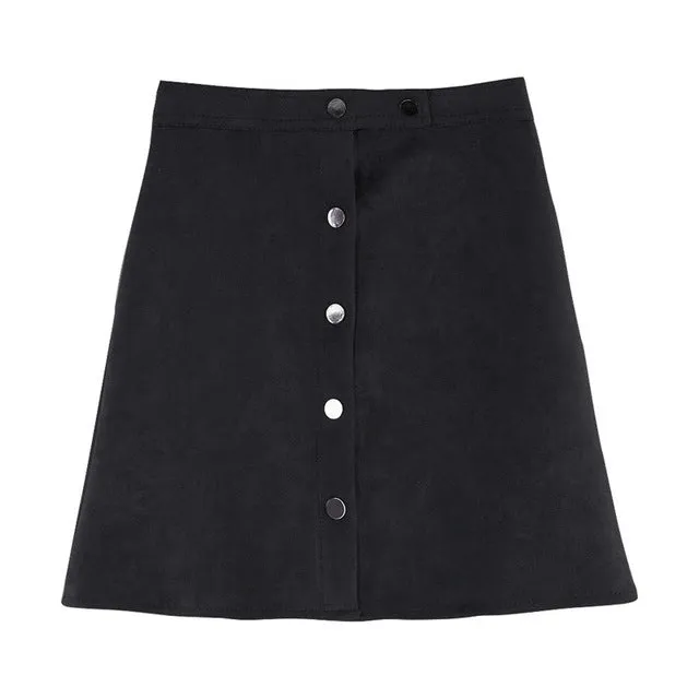 VenusFox Suede Multi Color A-Line Basic Mini Skirt