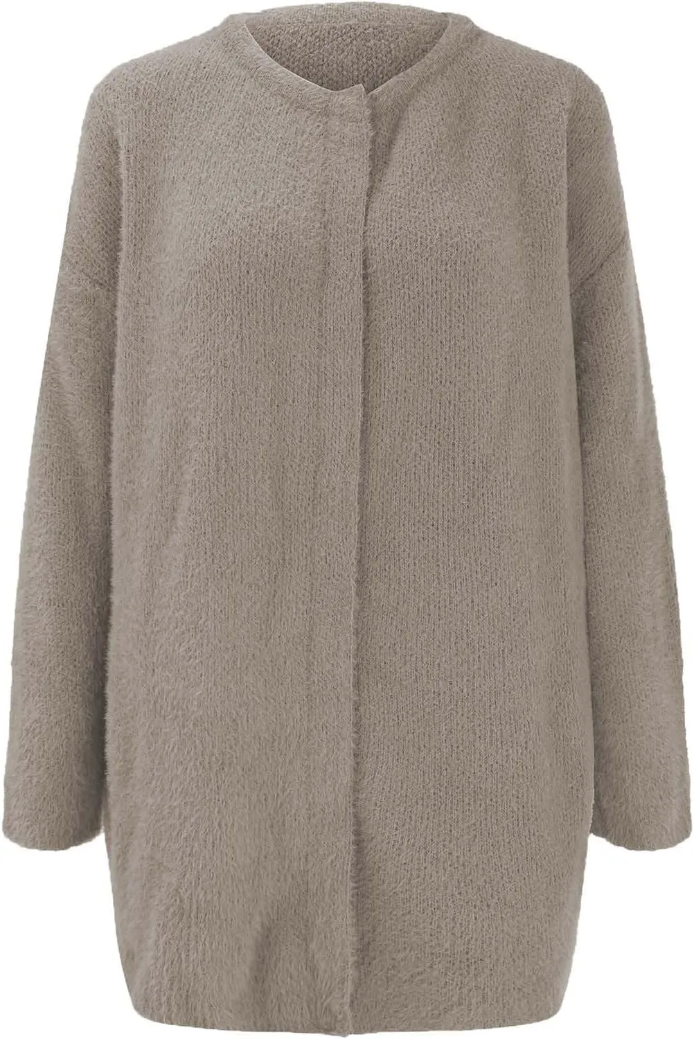 Warm Cardigans for Women Women's Korean Wool Coat Slim Trench Long Coat Fall Winter Elegant Round Ladies Short