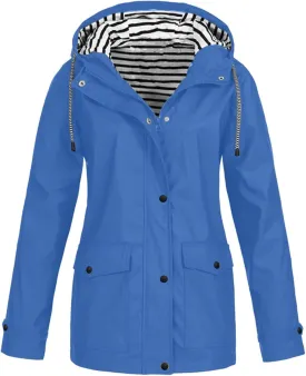 Womens Rain Coat Lightweight Coats Plus Size Casual Sports Windbreaker Hooded Waterproof Windproof Outdoor Jacket