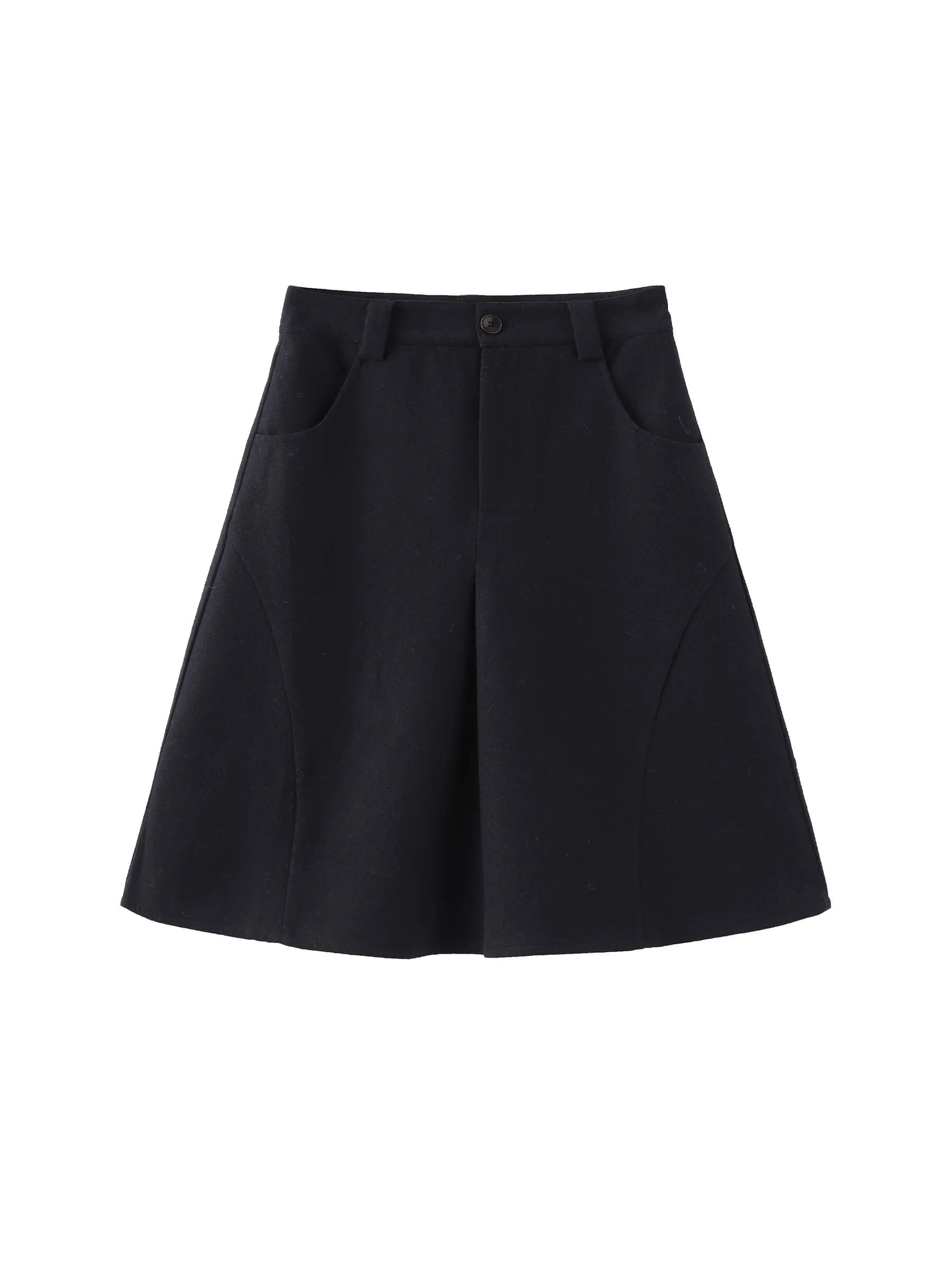 Wool Blend A-Line Skirt
